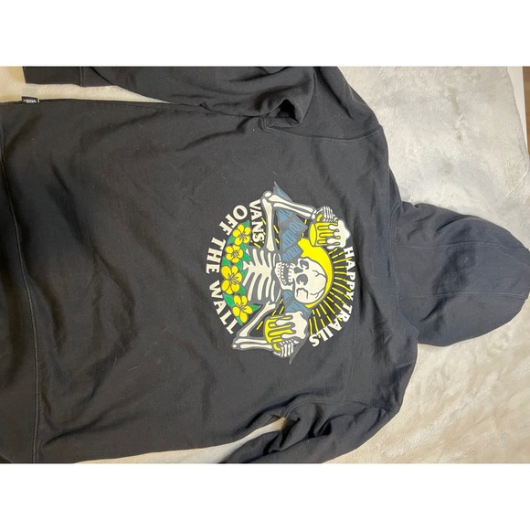 Vans Happy Trails Skeleton Hoodie Mens Medium Black Graphic Sweatshirt Good - Picture 6 of 7